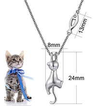 Carica l'immagine nel visualizzatore di Gallery, Jiahanzb Collana con ciondolo a forma di simpatico gatto che vuole mangiare... - Ilgrandebazar