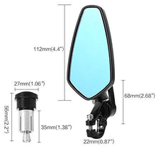 Carica l&#39;immagine nel visualizzatore di Gallery, Yizhet Universale 7/8&quot; 22mm Specchio Moto, Retrovisore CNC Alluminio Nero - Ilgrandebazar