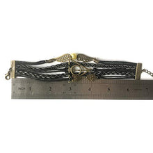 Carica l&#39;immagine nel visualizzatore di Gallery, YouU 3 Pezzi Bracciale I doni della morte, boccino e Gufi Harry Potter,Nero... - Ilgrandebazar