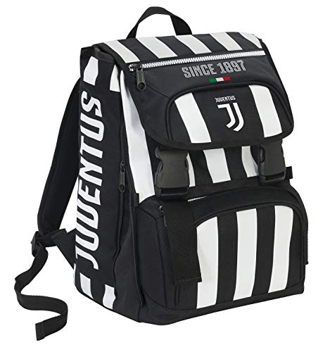 Zaino Estensibile Big Juventus Coaches, 28 Lt, Bianco/Nero, 41 cm