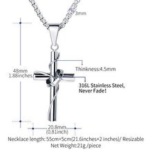 Carica l&#39;immagine nel visualizzatore di Gallery, FaithHeart Hip Hop, in Acciaio Inox Bicolore con Anelli Croce - Ilgrandebazar