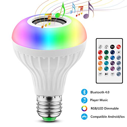 Lampadina Altoparlante, JOLVVN Luce LED Musica 2-In-1 Altoparlante