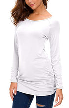Carica l'immagine nel visualizzatore di Gallery, Urban GoCo Donna Maglia a Manica Lunga Maglietta Casual Draped S, Bianco - Ilgrandebazar