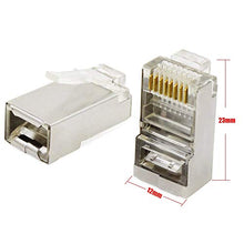 Carica l'immagine nel visualizzatore di Gallery, GeekerChip 20 Pezzi Plug Connettori di Rete Cat6,Placcato in Oro 24K per CAT...