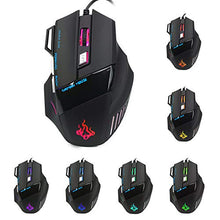 Carica l'immagine nel visualizzatore di Gallery, QueenDer Mouse Gaming,Gioco/Lavoro Wired USB Mouse,Ergonomico Lampada black