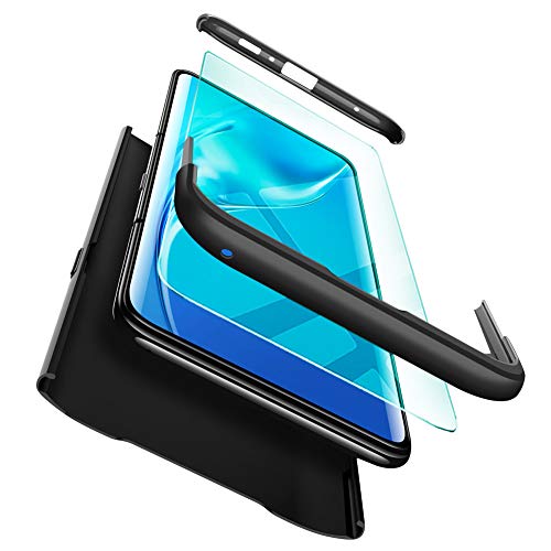 ivencase Cover Samsung Galaxy A80 + Vetro Temperato, Premio Ibrido Nero