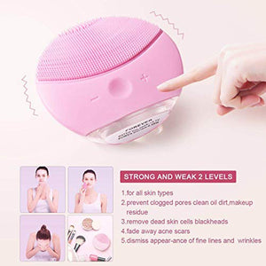Silicone Detergente viso Spazzola di Pulizia del viso, Sonic Electric rosa1 - Ilgrandebazar