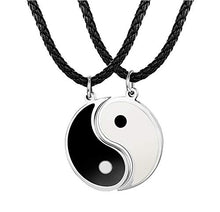 Carica l&#39;immagine nel visualizzatore di Gallery, BESTEEL Gioielli 3MM in Pelle Ciondolo Tai Chi Collana per Uomo E Donna... - Ilgrandebazar