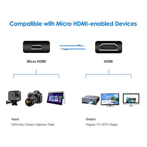 Rankie Cavo Micro HDMI a ad Alta velocità, Supporta Ethernet, 1.8m, Nero