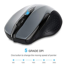 Carica l&#39;immagine nel visualizzatore di Gallery, TECKNET PRO Mouse Senza Fili, 2600DPI, Durata delle batterie di 24 Grigio