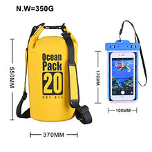 Carica l'immagine nel visualizzatore di Gallery, DINOKA Borsa impermeabile, Sacca impermeabile da 20L/30L, Kit 20L, Giallo