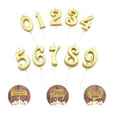 Carica l'immagine nel visualizzatore di Gallery, YFOX Candele per feste e compleanni 10 Numeri Candeline Golden
