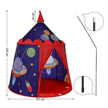 Carica l&#39;immagine nel visualizzatore di Gallery, SONGMICS Tenda da Gioco Castello con Astronavi per Ragazzi e Bambini, rosso - Ilgrandebazar