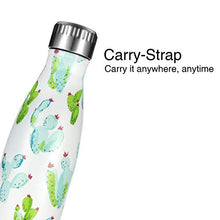 Carica l&#39;immagine nel visualizzatore di Gallery, BEI &amp; HONG Borraccia Termica 500 ml, Bottiglia Acqua Acciaio 500ml, Cactus
