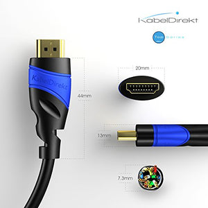 KabelDirekt 20m Cavo HDMI 4K, compatibile con (HDMI 2.0a/b, 20 m, Nero/Blu
