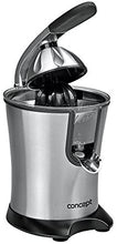 Carica l'immagine nel visualizzatore di Gallery, Concept Hausgeräte CE3520 Spremiagrumi elettrico, con braccio a leva, 750 ml, 160 W, Acciaio inox/Nero