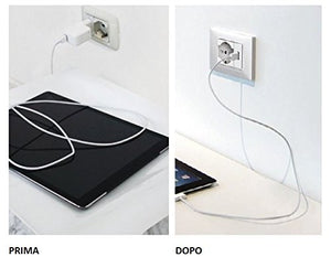 4Box 4B.AM.USB Caricatore USB 2.1 Ampere Compatibile con Bticino Bianco - Ilgrandebazar