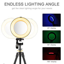 Carica l'immagine nel visualizzatore di Gallery, Rainbow Selfie RingLight 14RGB Colori 8"RGB Ring Light, Light
