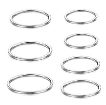 Carica l&#39;immagine nel visualizzatore di Gallery, Yadoca 7 Pezzi Acciaio Inossidabile Anelli Impilabili per Donne Argento-tone