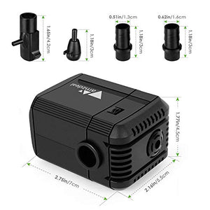 Amzdeal Mini Pompa Acqua Sommergibile Ultra-Silenzioso 15W 1500L/H - Ilgrandebazar