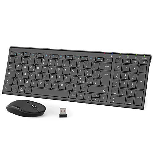 iClever Tastiera e Mouse Wireless - e Portatili Nero