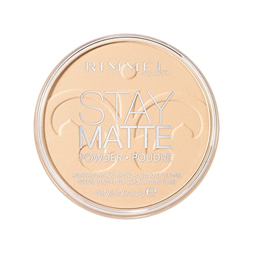 Rimmel London Cipria Compatta Stay Matte - Polvere Opacizzante a Lunga Tenuta per Pelli Grasse e Miste - Trasparente - 14 g