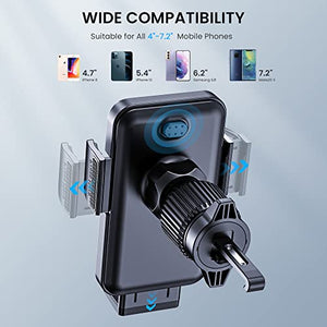 CINDRO Porta Cellulare Auto [Clip Gancio Militare] 360 Gradi di Rotazione Supporto Telefono Auto Macchina Reggi Portacellulare Auto per Universale Smartphone