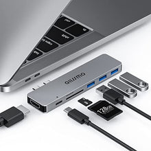 Carica l&#39;immagine nel visualizzatore di Gallery, GIISSMO Adattatore USB C HUB 7 IN 2 MacBook Pro/Air con Thunderbolt 3, 4K 60Hz, 3 porte USB 3.0, lettore di schede SD/TF, compatibile con MacBook Pro M1/M2 2022-2016, MacBook Air 2020-2018