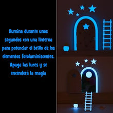 Carica l&#39;immagine nel visualizzatore di Gallery, Qué Kawaii® Kit TOPOLINO DEI DENTI-FATINA DEI DENTI PORTA CHE SI APRE E SI BRILLA AL BUIO!!!.. Magica porta e scala in legno + scatola dei denti + Piatto + Formaggio + 4 stelle + 6 certificati
