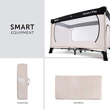 Carica l'immagine nel visualizzatore di Gallery, Hauck Lettino da Viaggio Dream N Play Plus - Culla Neonato fino a 15kg - Letto Pieghevole 60x120cm - Box Bambini con Uscita Laterale - Borsa Inclusa - Beige