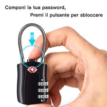 Carica l'immagine nel visualizzatore di Gallery, Lucchetto TSA,BICASLOVE 2 pezzi per valigia TSA,3 cifre...