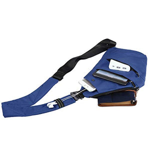 Lixada Borsa Zaino Sling Toracica Anti Furto Spalla Blu Scuro