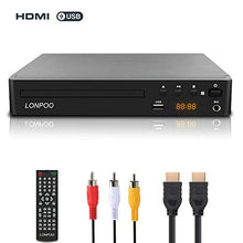 Carica l'immagine nel visualizzatore di Gallery, LONPOO Lettore DVD Compatto 1~6 Regione Libera (Porto HDMI, USB, RCA, Nero