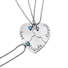 Carica l'immagine nel visualizzatore di Gallery, Elegant Rose, collana con ciondolo a cuore in argento a 3 pezzi, con... - Ilgrandebazar