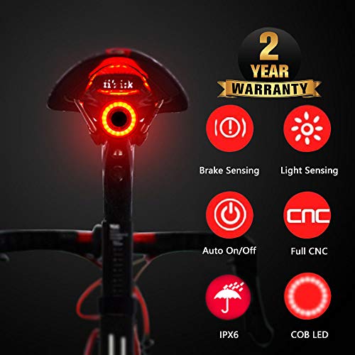Cmeilan Luce Posteriore per Bicicletta Induzione del Freno USB Ricaricabile...
