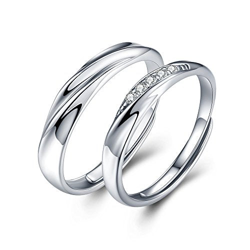 sassu fine Endless Love Couple Rings Swarovski zirconi Argento 925...