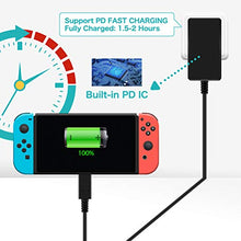 Carica l&#39;immagine nel visualizzatore di Gallery, Nintendo Switch AC Adapter, Alimentatore PD Tipo-C Adattatore, Nero