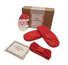 Carica l'immagine nel visualizzatore di Gallery, martini SPA - Enjoy Christmas - Kit Natale composto da ciabatte, fascia per capelli e spugna a forma di Babbo Natale con confezione regalo, 30x21.5x9cm, 350g, 6 unità -MADE IN ITALY-