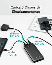 Carica l'immagine nel visualizzatore di Gallery, Power Bank 10400mAh, USB C Caricabatterie Portatile con LED Digitale Display Batteria Esterna Portatile con 2 ingressi e 3 uscite da 5V/3A per Huawei Xiaomi Smartphone.(Nero)