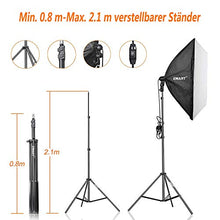 Carica l&#39;immagine nel visualizzatore di Gallery, Emart, set softbox pieghevole da 1000 W, 60 x 60 cm, illuminazione per...
