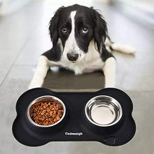 Carica l'immagine nel visualizzatore di Gallery, Cadosoigh Ciotole per Cani Gatti in Acciaio Inox con Tappetino Silicone...
