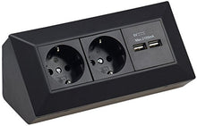 Carica l&#39;immagine nel visualizzatore di Gallery, Presa angolare con 2 prese Schuko, 2 uscite USB per cucina, ufficio,...