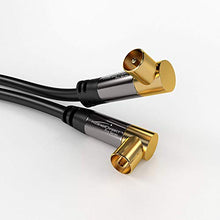 Carica l'immagine nel visualizzatore di Gallery, KabelDirekt Cavo Antenna Coassiale 90°, Gomito 90° Coassiale, Classe A, 2m - Ilgrandebazar