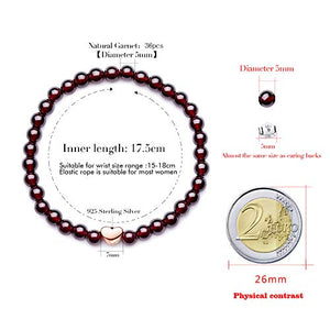 J.Endéar Bracciale Donna Granato, Rosso Pietra Naturale A-rose Gold - Ilgrandebazar