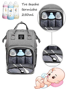 Zaino mamma,Zaino multifunzione,Zaino passeggino,2 grigio - Ilgrandebazar