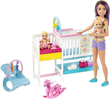 Carica l&#39;immagine nel visualizzatore di Gallery, Barbie Playset Skipper Nurserie, Bambola con Bambolotti, Lettino, Fasciatoio... - Ilgrandebazar