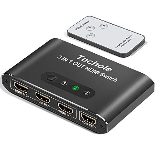 HDMI Switch, Techole Alluminio Splitter 3 In 1 Uscita con Telecomando,...