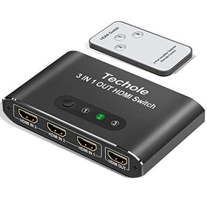 HDMI Switch, Techole Alluminio Splitter 3 In 1 Uscita con Telecomando,...