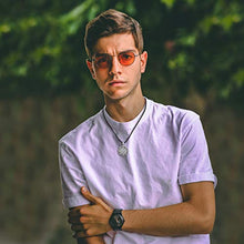Carica l&#39;immagine nel visualizzatore di Gallery, Uomo Collana in Argento 925 Pendente a Bussola con Pelle, Gioielli Regalo... - Ilgrandebazar