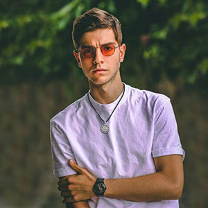 Uomo Collana in Argento 925 Pendente a Bussola con Pelle, Gioielli Regalo... - Ilgrandebazar